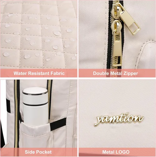 Vista 3 de YAMTION Mochila para mujeres y adolescentes, mochila escolar TSA para laptop con USB para estudiantes universitarios, negocios, oficina, trabajo