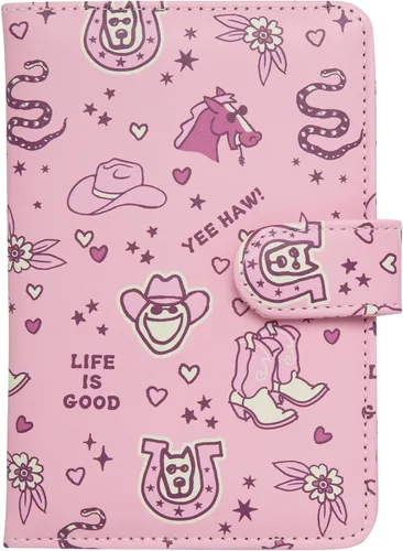 Vista 8 de Life is Good Travel Passport Cover - Anti-Theft Passport Holder Wallet with Interior Card Slots with Magnetic Snap Closure, Gone Fishing