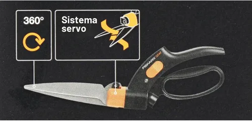 Vista 15 de Fiskars Servo-System Grass Shear GS42, Mecanismo servo-sistema antiatascos, Longitud: 135.4 in, Cuchillas de acero/Mangos de plástico