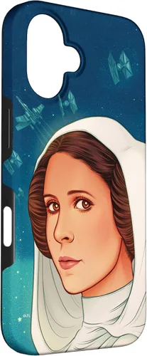 Vista 3 de Funda exclusiva de Star Wars para iPhone 16 con diseño de princesa Leia de Nueva Esperanza