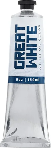 Vista 8 de Great White Artist Oil Color - Tubo de 5.1 fl oz, cuerpo pesado, opaco, profesional, sin amarillamiento, pintura al óleo blanca archival, paquete
