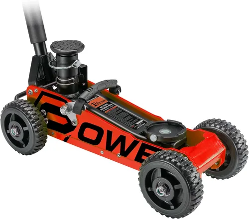 Vista 9 de Powerbuilt Gato de garaje de triple elevación de 3000 libras, vehículo resistente, camión, automóvil, motocicleta, elevación de transmisión