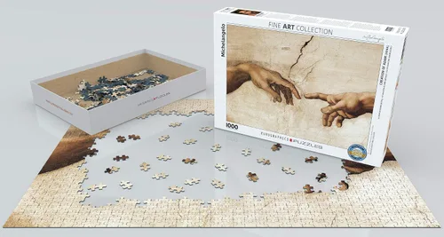 Vista 3 de EuroGraphics Creación de Adán por Miguel Ángel Puzzle (1000 piezas), 6000-2016