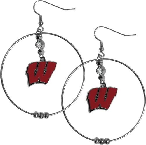 Vista 21 de Siskiyou Sports Pendientes de aro NCAA, 2 pulgadas