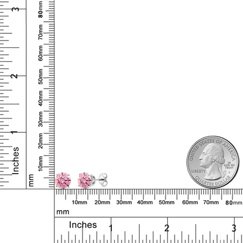 Vista 131 de Gem Stone King Aretes de plata de ley 925 con piedra natal redonda de 0.276 in para mujer