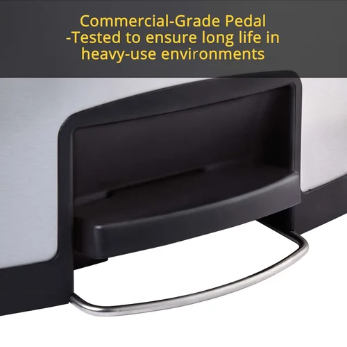Vista 5 de Rubbermaid Commercial Products - Bote de basura Streamline Slim con pedal Papelera de plástico, 4 galones (15 litros), color rojo, con manos