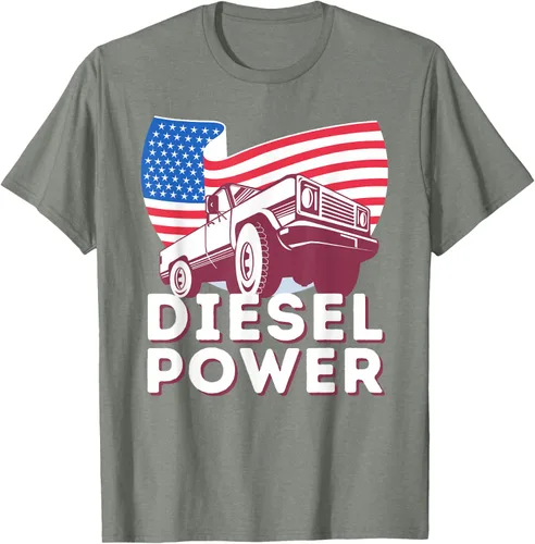 Vista 21 de Diesel Power American Flag - Camiseta de camioneta de mecánico diésel, Negro, S