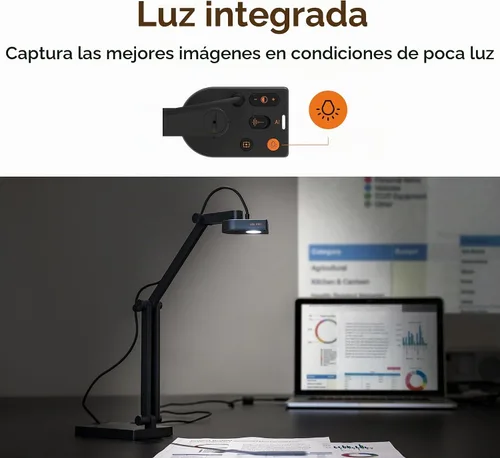 Vista 4 de IPEVO V4K PRO 120 Cámara de documentos USB 4K, lente FOV de 120 grados, sensor Sony CMOS, enfoque automático rápido, reducción de ruido AI, cámara