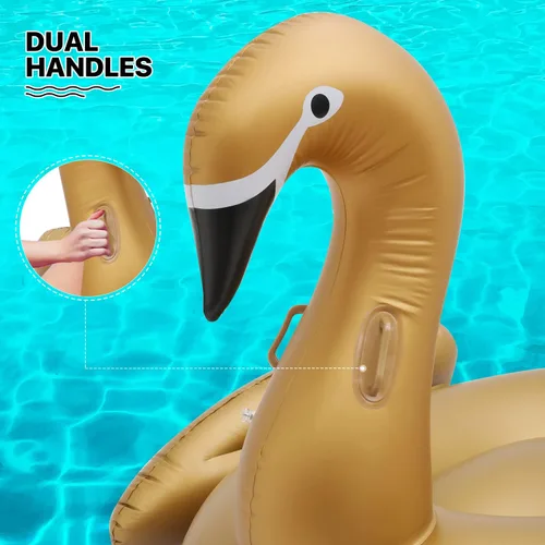 Vista 5 de Flotador inflable gigante para piscina con alas estables para decoraciones de fiesta de verano, flotador de piscina para adultos