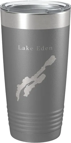Vista 7 de Lake Eden Map Tumbler Travel Mug Insulated Laser Engraved Coffee Cup Vermont 20 oz Black