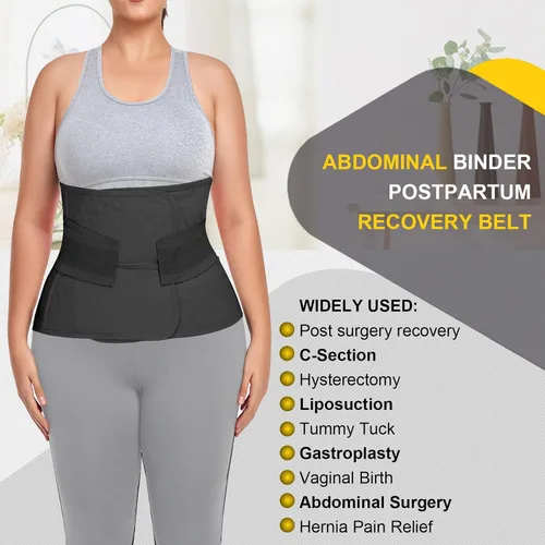Vista 2 de Banda Abdominal Posparto Faja Abdominal Post Cirugía Cesárea Faja Envolvente Cinturón de Recuperación Soporte para la Espalda