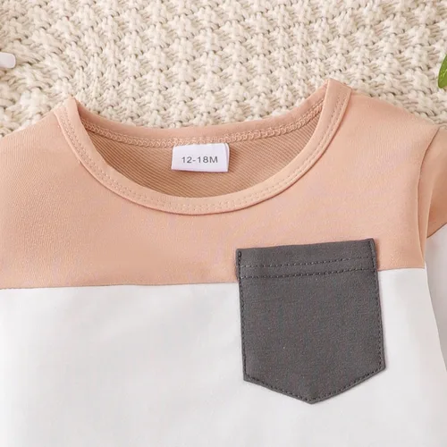 Vista 40 de Ropa de otoño e invierno para bebé, trajes de niño pequeño, sudadera de manga larga, sudadera de retazos y pantalones, 2 piezas, 12 meses a 5 años