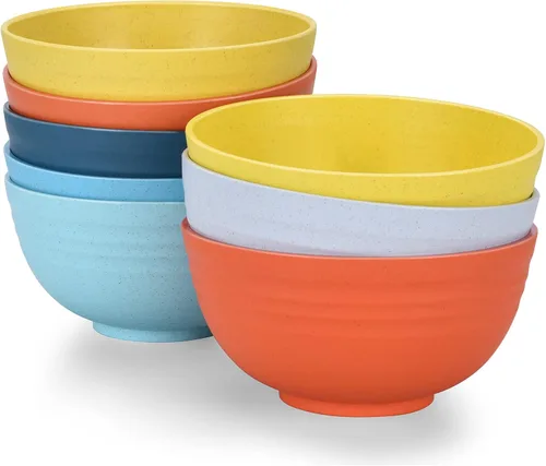 Vista 11 de Tazones de cereales de 32 onzas, cuencos de fibra de paja de trigo irrompible, cuencos de cocina ligeros aptos para microondas y lavavajillas