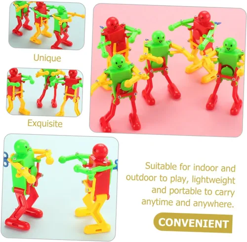 Vista 5 de CHILDWEET 4pcs Windup Dancing Robot para movimiento mecánico ligero divertido educativo sin batería requerida color aleatorio