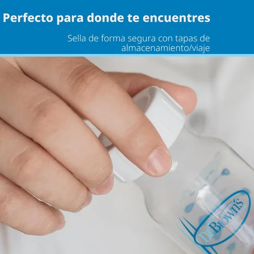 Vista 7 de Dr. Brown's Botellas de recolección de leche materna con tapas de almacenamiento, compatibles con extractores de leche, recolecta, almacena