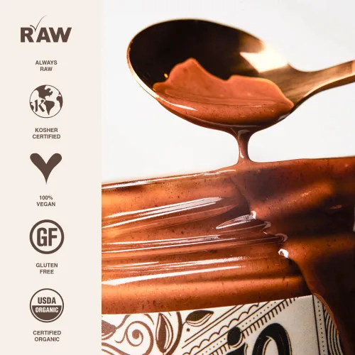 Vista 6 de Rawmio Crema de chocolate y avellanas, tarro de 6 onzas, 6 porciones por frasco, crudo, orgánico, vegano, sin gluten