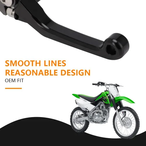 Vista 5 de JFG RACING Palanca de freno de motocicleta Palancas plegables CNC para KLX 110 KLX110 KLX110L 2010-2023 Negro