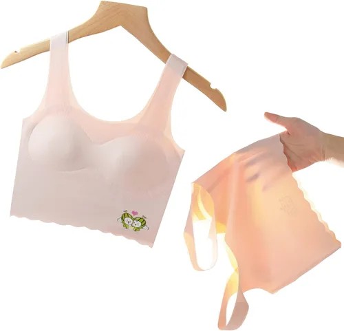 Vista 5 de Girls Training Bra-Racerback Sports Seamless Bras, Teen Bra Comfort Seamless, Girls Bra with Removable Mini-A Cup Pad
