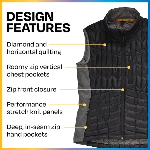 Vista 3 de PYVOT Chaleco Acolchado con Peso Dash para Hombre, Ropa Inspirada en Manta Pesada para Problemas Sensoriales