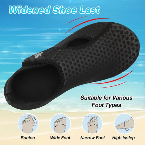 Vista 2 de LeIsfIt Water Shoes for Women Men Wide Swim Beach Barefoot Shoes Quick Dry Aqua Socks for Pool Diving Boating River Yoga Lake Surf