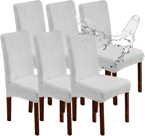Vista 110 de Fundas impermeables para sillas de comedor, fundas elásticas para sillas Parsons, para comedor, cocina, funda protectora para silla de comedor