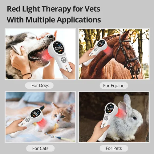 Vista 6 de Dispositivo de terapia de luz roja, 4x980nm+4x810nm+16x660nm, terapia de luz infrarroja cercana para humanos, cuerpo, mascotas, perros, caballos