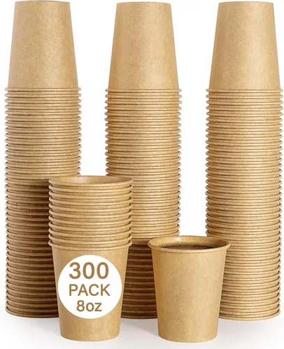 Vista 9 de LITOPAK - Paquete de 300 tazas de café desechables, vasos de papel kraft de 8 onzas 300-KRAFT-8OZ