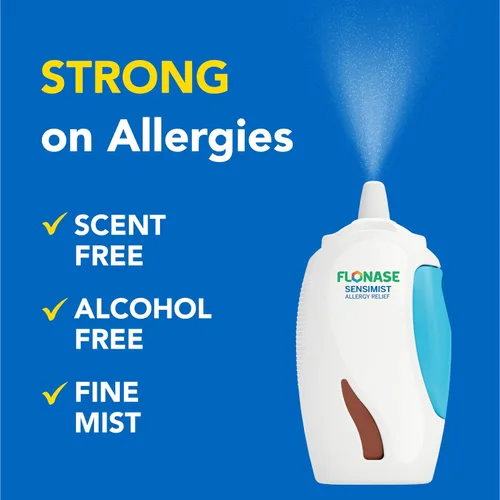 Vista 5 de Flonase Sensimist - Spray nasal para aliviar la alergia, sin somnolencia, 24 horas, alivio de alergias de larga duración con rocío fino y sin