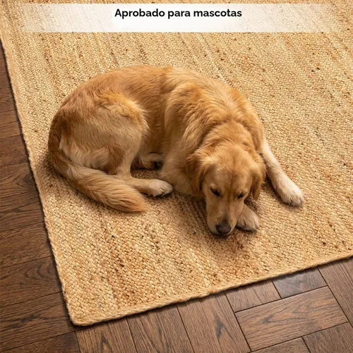 Vista 5 de GRUHUM Alfombra rectangular de yute de 6 x 9 pies, de fibra natural, estilo bohemio, trenzada a mano, suave, rústica, vintage, ecológica, alfombra