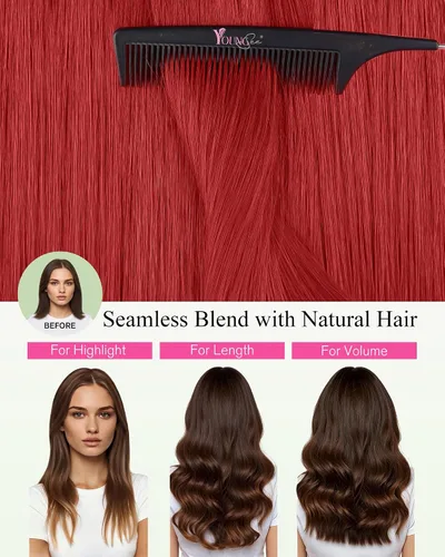 Vista 137 de YoungSee Extensiones de Cabello Humano con Cinta Balayage Extensiones de Cabello con Cinta Marrón Oscuro Extensiones de Cabello con Cinta Ombre