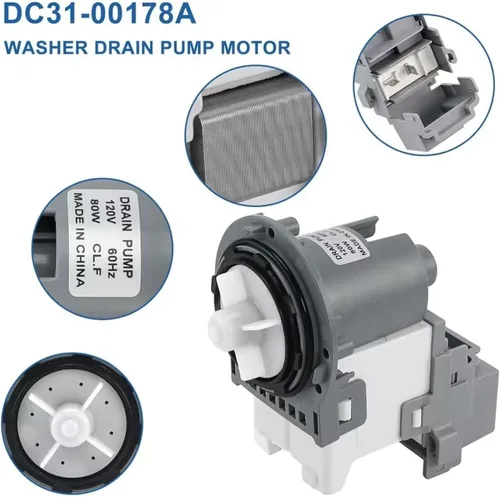 Vista 2 de Motor eléctrico 120V de la bomba de drenaje de la lavadora DC31-00178A