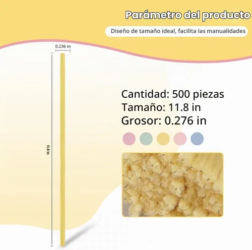 Vista 7 de 500 unidades de limpiapipas a granel, tallos de felpilla de 12 pulgadas en Macarons