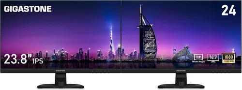 Vista 11 de Gigastone Monitor de luz trasera LED IPS de 24 pulgadas 100Hz FHD 1920 x 1080, 178° WideView, sin marco, monitor dual, MPRT 1ms, altavoces