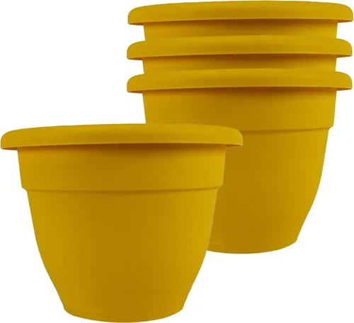 Vista 36 de The HC Companies, Caribbean - Maceta de plástico y ligera de 6 pulgadas para interiores y exteriores, maceta para hierbas y flores, color negro