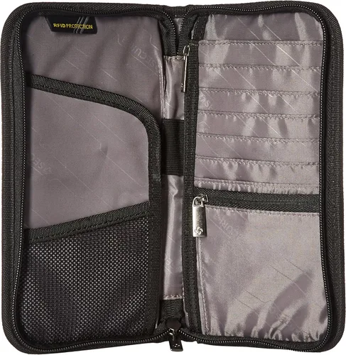 Vista 4 de Samsonite Cartera de viaje cerrada con cremallera RFID, Negro -, Cartera de viaje con cierre de cremallera RFID