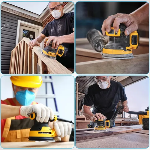 Vista 7 de Paquete de 2 almohadillas de repuesto para lijadora orbital DeWalt, almohadillas de metal de 5 pulgadas con 8 agujeros para lijadora de metal