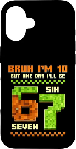 Vista 31 de Bruh I'm 10 But One-Day I'll Be 67 Retro 10th Birthday Kids Case for iPhone XR