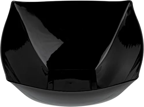 Vista 13 de Restaurantware Moderna - Cuencos de plástico de lujo de 8 onzas, 10 cuencos cuadrados desechables para ensalada, duraderos y resistentes