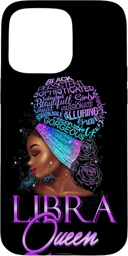 Vista 31 de Purple Libra Queen African American Woman Septiembre Octubre Funda para iPhone 17