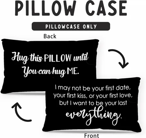 Vista 7 de Sufamb Regalos románticos de relaciones de larga distancia, reversible, decoración para el hogar y el dormitorio, funda de almohada de 12 x 20