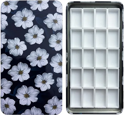 Vista 18 de FCLUB Paleta de latas de acuarela con 20 bandejas vacías completas con rayas magnéticas DIY tu kit de acuarela de viaje