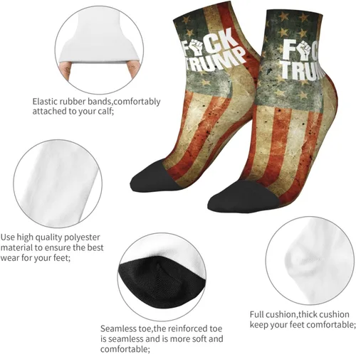 Vista 5 de GDJF Fuck Trump Ankle Socks Winter Low Cut Sports Warm Breathable Comfort Casual Socks For Mens And Womens 2