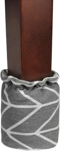 Vista 4 de Yoption Protectores de suelo para patas de silla, flechas grises de lino y algodón, almohadillas protectoras para patas de muebles, almohadillas