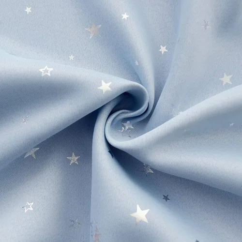 Vista 6 de BGment Cortinas opacas para dormitorio infantil, con aislamiento térmico, con ojales, estampado de estrellas plateadas, cortinas para oscurecer