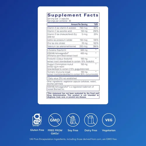 Vista 2 de Complejo Pure Encapsulations vitamínico, de minerales y hierbas para regular la tiroides., No Model, 1