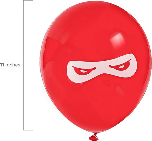 Vista 3 de Globos Ninja Warriors – 11 pulgadas Látex – Colores surtidos Paquete de 24