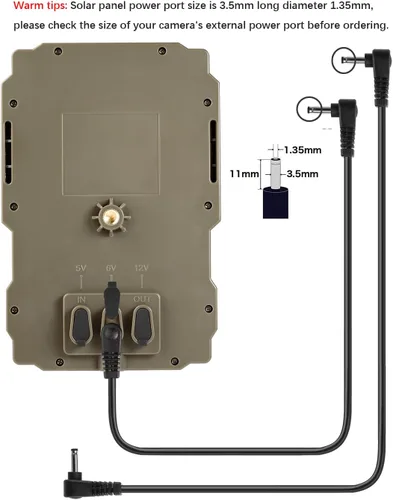 Vista 8 de SUNTEKCAM - Panel solar para cámara de sendero, kit de cargador de batería solar 12V/1A 6V/2A con batería de litio recargable de 3000 mAh