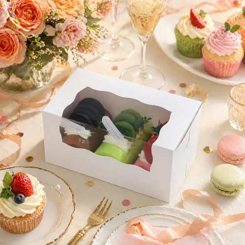 Vista 2 de 25 cajas de rollo de calabaza, caja de pastel con ventana, contenedor