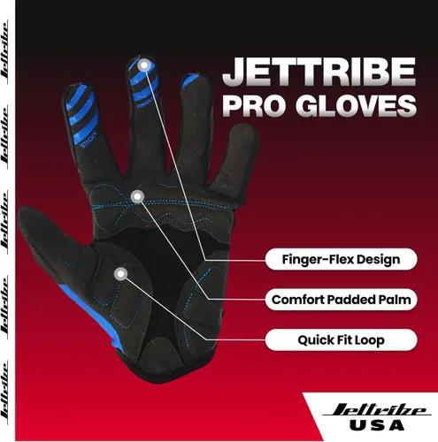 Vista 2 de Jettribe Race Skin PWC - Guantes de recreación Dedo completo fino y transpirable Accesorios de moto acuática para hombres y mujeres jóvenes