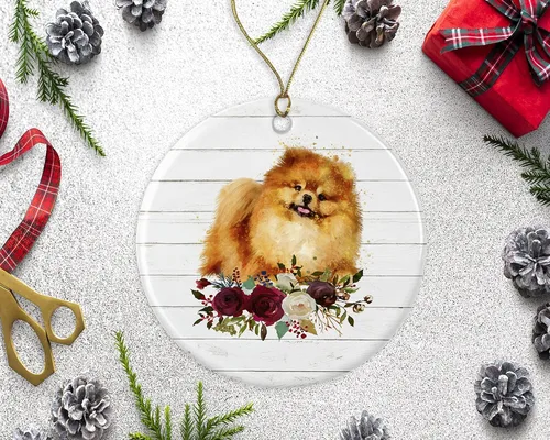 Vista 2 de Adorno de Pomerania – Adorno de perro de regalo para mascotas – Adorno de Navidad para perro Pomerania – Regalo para adorno de perro Pomerania